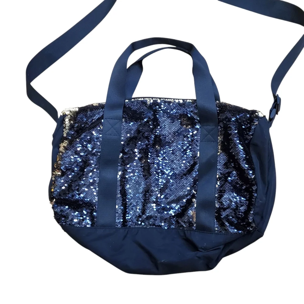 Justice Black & Gold Sequined Gymnast‎ Gym Bag Small Adjustable Shoulder Strap